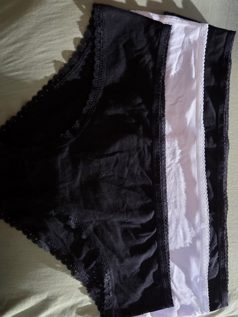 NWOT- Pact Organic Cotton Bikini Panty (3pck) - Black & White